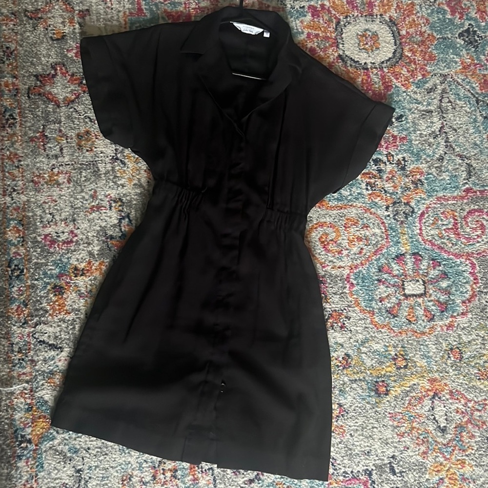&otherstories black collared mini dress